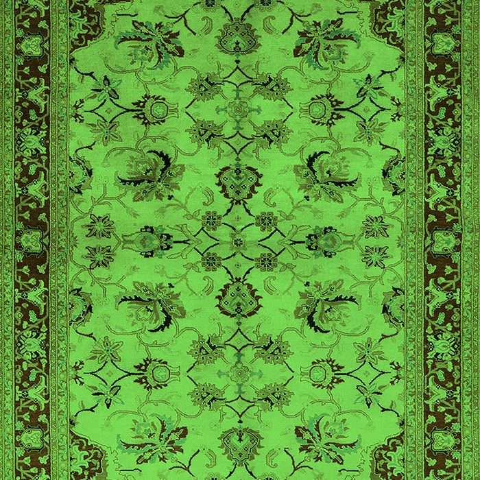 Machine Washable Oriental Green Industrial Area Rugs, wshurb3080grn