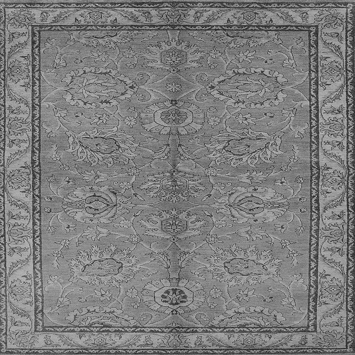 Square Machine Washable Oriental Gray Industrial Rug, wshurb3081gry