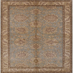 Square Mid-Century Modern Sienna Brown Oriental Rug, urb3081