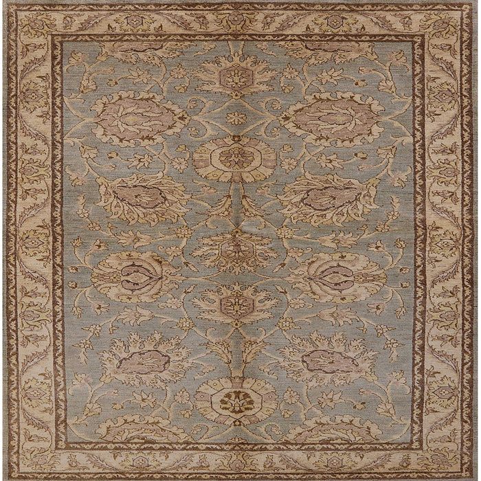 Square Mid-Century Modern Sienna Brown Oriental Rug, urb3081