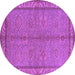 Round Oriental Purple Industrial Rug, urb3081pur