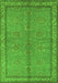 Machine Washable Oriental Green Industrial Area Rugs, wshurb3081grn