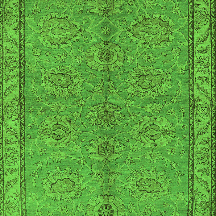 Machine Washable Oriental Green Industrial Area Rugs, wshurb3081grn