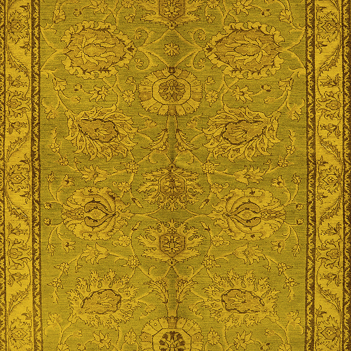 Machine Washable Oriental Yellow Industrial Rug, wshurb3081yw