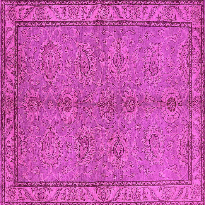 Square Machine Washable Oriental Pink Industrial Rug, wshurb3081pnk