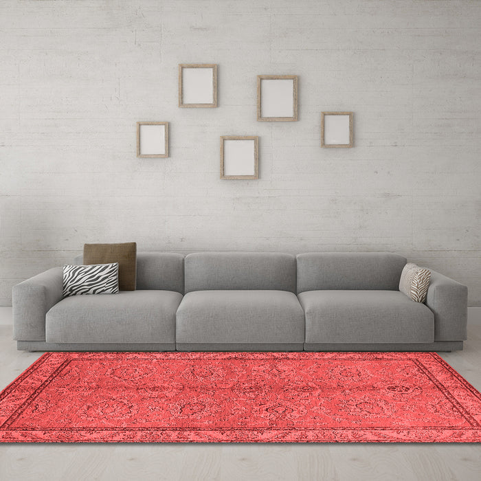 Industrial Red Washable Rugs