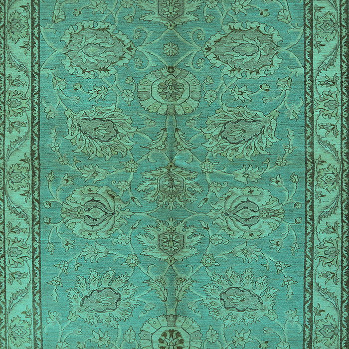 Machine Washable Oriental Turquoise Industrial Area Rugs, wshurb3081turq
