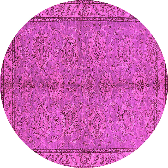 Round Oriental Pink Industrial Rug, urb3081pnk