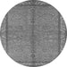 Round Oriental Gray Industrial Rug, urb3081gry