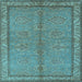 Square Oriental Light Blue Industrial Rug, urb3081lblu