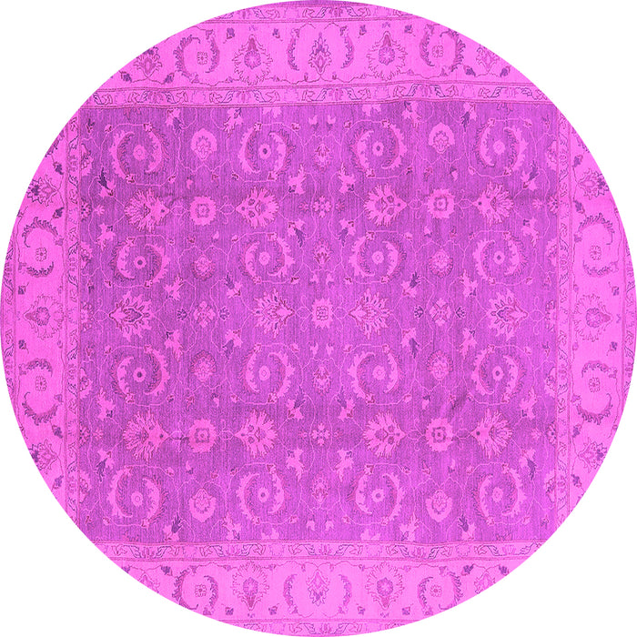 Round Machine Washable Oriental Pink Industrial Rug, wshurb3082pnk
