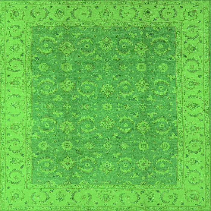 Square Oriental Green Industrial Rug, urb3082grn