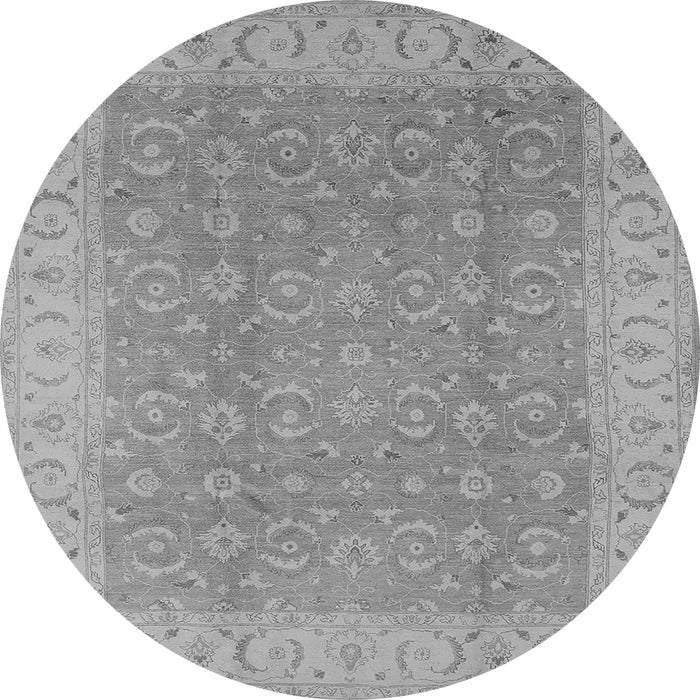 Round Oriental Gray Industrial Rug, urb3082gry