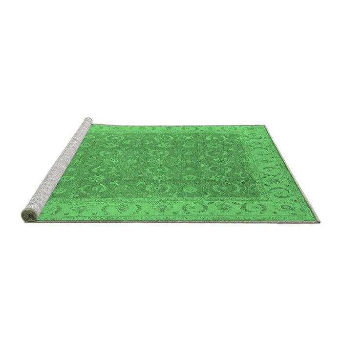 Sideview of Machine Washable Oriental Emerald Green Industrial Area Rugs, wshurb3082emgrn