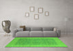 Machine Washable Oriental Green Industrial Area Rugs in a Living Room,, wshurb3082grn