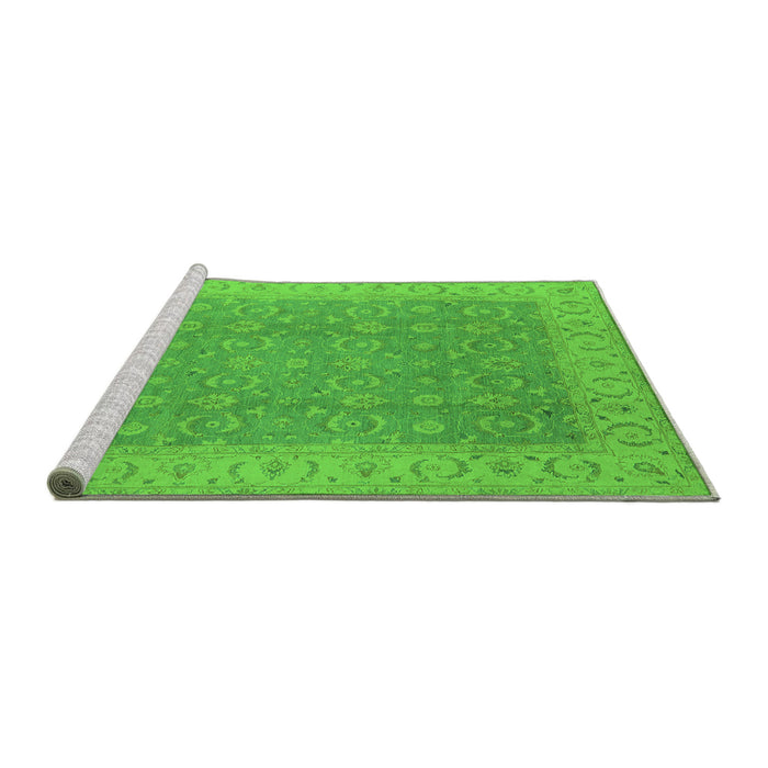 Sideview of Machine Washable Oriental Green Industrial Area Rugs, wshurb3082grn