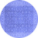 Round Oriental Blue Industrial Rug, urb3082blu