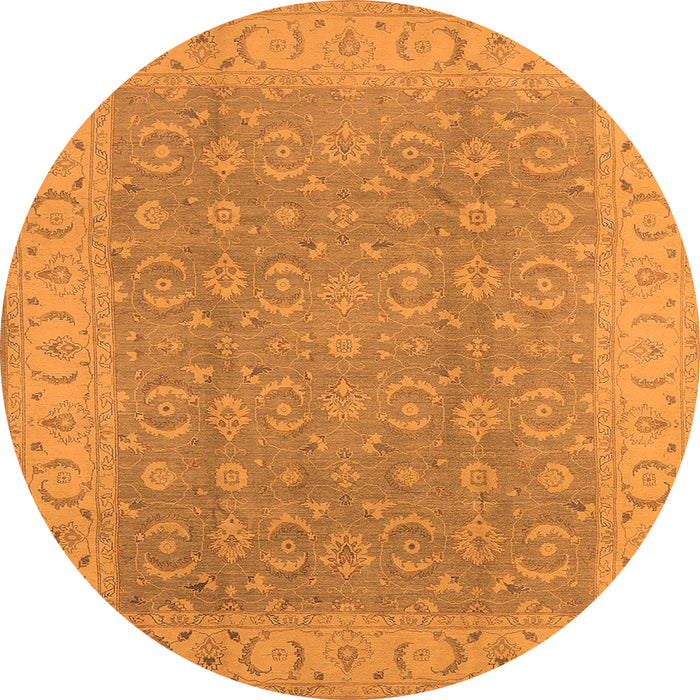 Round Oriental Orange Industrial Rug, urb3082org