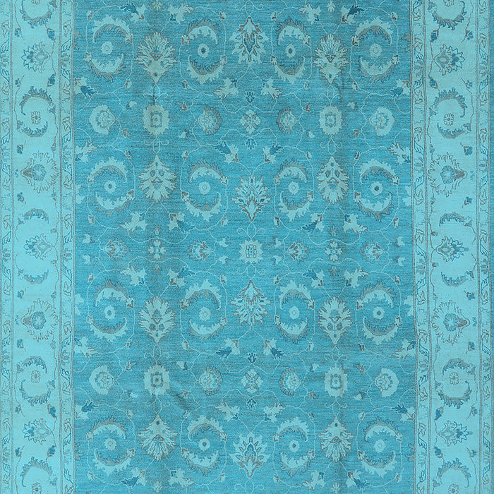 Machine Washable Oriental Light Blue Industrial Rug, wshurb3082lblu