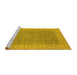 Sideview of Machine Washable Oriental Yellow Industrial Rug, wshurb3082yw