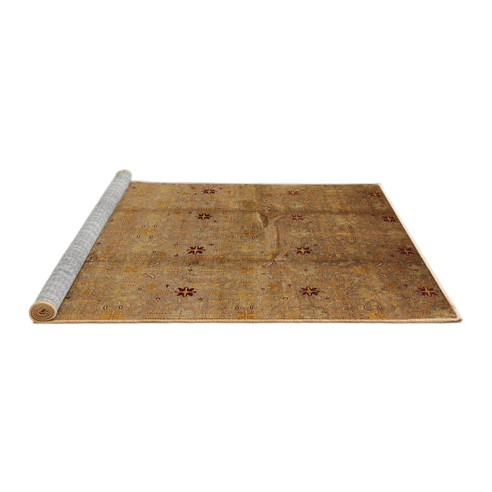 Sideview of Machine Washable Industrial Modern Orange Rug, wshurb3083