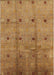 Mid-Century Modern Orange Gold Gold Oriental Rug, urb3083