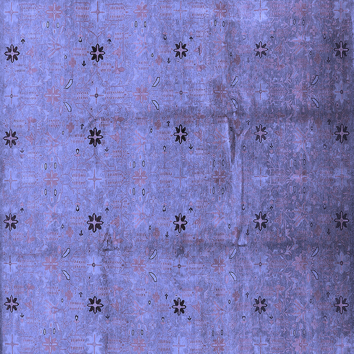 Square Machine Washable Oriental Blue Industrial Rug, wshurb3083blu