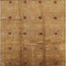 Square Mid-Century Modern Orange Gold Gold Oriental Rug, urb3083