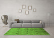 Machine Washable Oriental Green Industrial Area Rugs in a Living Room,, wshurb3083grn