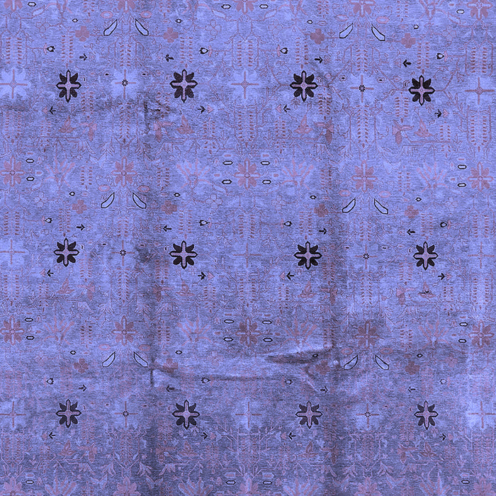 Machine Washable Oriental Blue Industrial Rug, wshurb3083blu