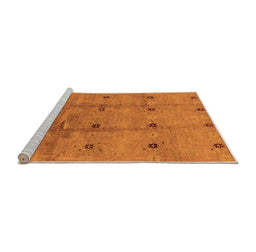 Sideview of Machine Washable Oriental Orange Industrial Area Rugs, wshurb3083org