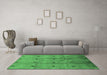 Machine Washable Oriental Emerald Green Industrial Area Rugs in a Living Room,, wshurb3083emgrn