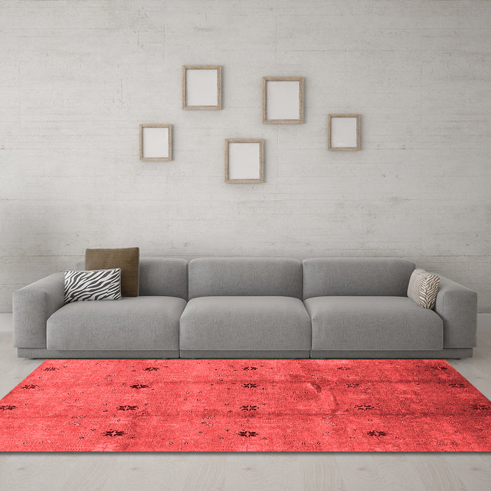 Industrial Red Washable Rugs