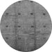 Round Oriental Gray Industrial Rug, urb3083gry