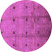 Round Oriental Purple Industrial Rug, urb3083pur