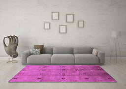 Machine Washable Oriental Purple Industrial Area Rugs in a Living Room, wshurb3083pur