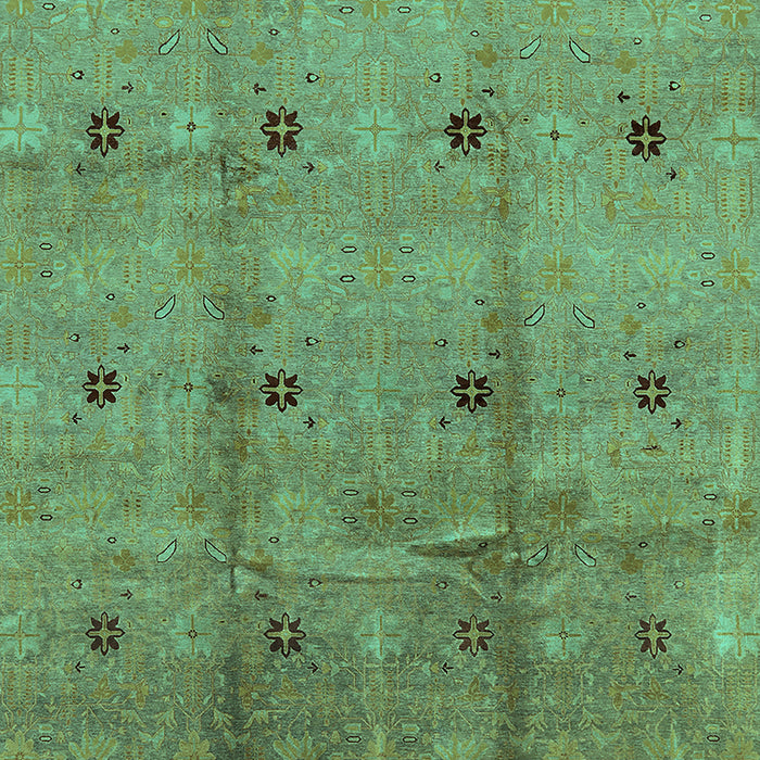 Machine Washable Oriental Turquoise Industrial Area Rugs, wshurb3083turq