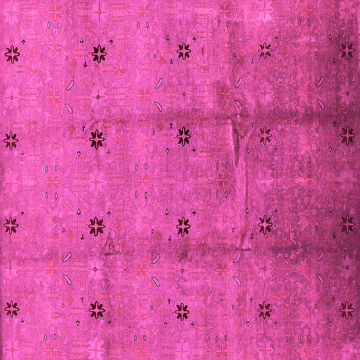 Square Machine Washable Oriental Pink Industrial Rug, wshurb3083pnk