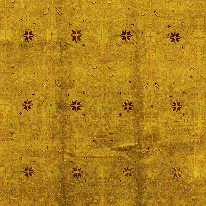 Machine Washable Oriental Yellow Industrial Rug, wshurb3083yw