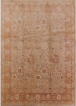 Mid-Century Modern Brown Sand Brown Oriental Rug, urb3084