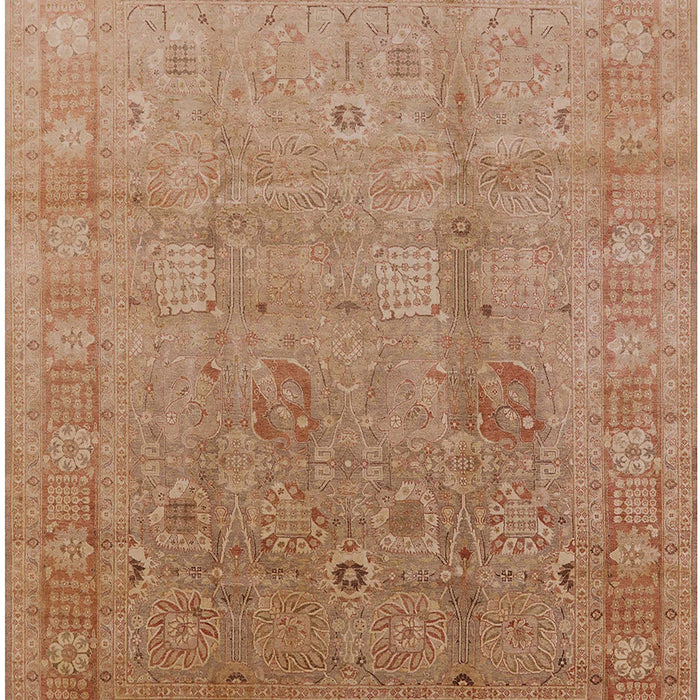 Mid-Century Modern Brown Sand Brown Oriental Rug, urb3084