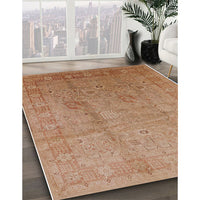 Mid-Century Modern Brown Sand Brown Oriental Rug, urb3084