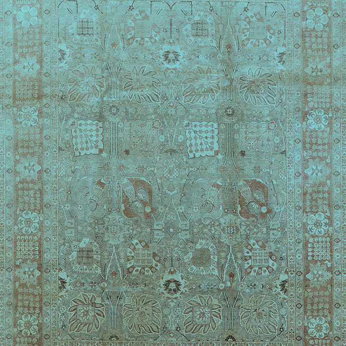Machine Washable Oriental Light Blue Industrial Rug, wshurb3084lblu