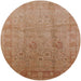 Round Machine Washable Industrial Modern Brown Sand Brown Rug, wshurb3084