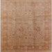 Square Mid-Century Modern Brown Sand Brown Oriental Rug, urb3084