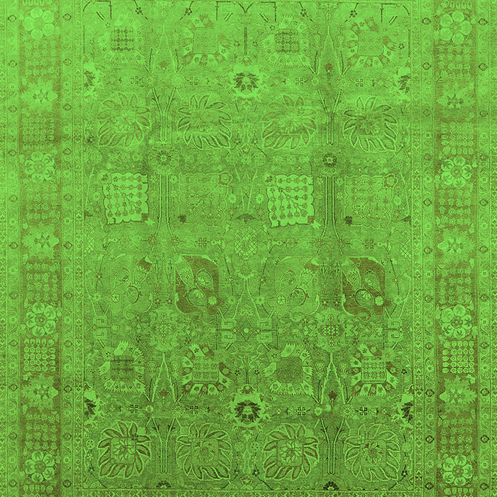 Machine Washable Oriental Green Industrial Area Rugs, wshurb3084grn