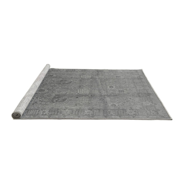 Sideview of Machine Washable Oriental Gray Industrial Rug, wshurb3084gry