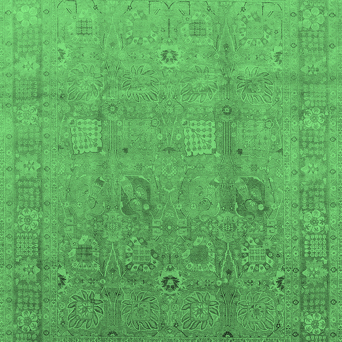 Machine Washable Oriental Emerald Green Industrial Area Rugs, wshurb3084emgrn