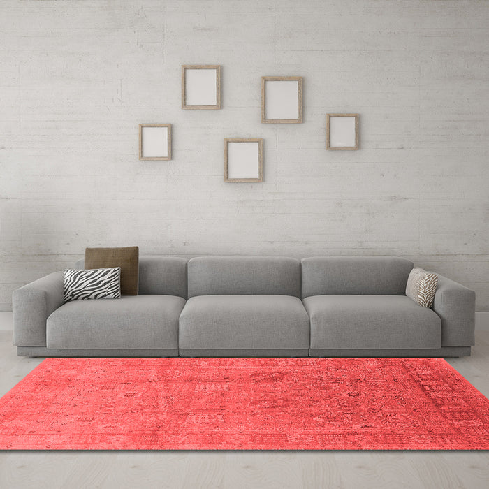 Industrial Red Washable Rugs