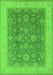 Machine Washable Oriental Green Industrial Area Rugs, wshurb3085grn